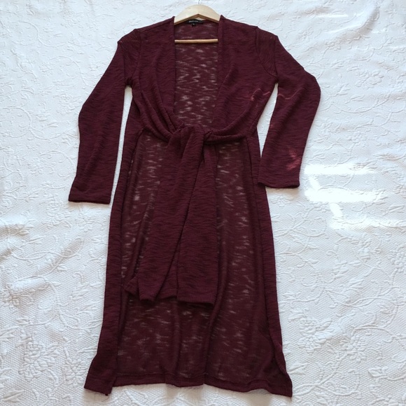 Reposh Burnt Maroon Vintage Long Line Cardigan - Picture 2 of 7